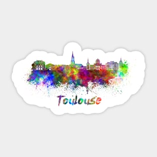 Toulouse skyline in watercolor Sticker